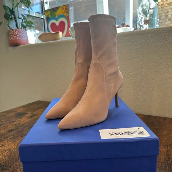 Stuart Weitzman Wren 75 Suede Bootie - Picture 2 of 15